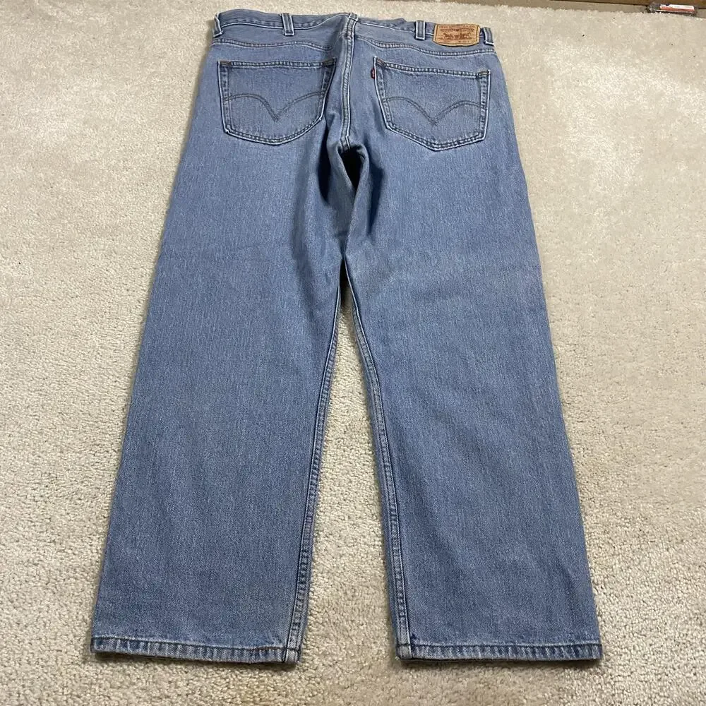 Y2K Levis 505 Jeans Mens 40x30 Blue Regular Fit Straight Leg Denim Medium Wash